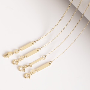 14K Solid Gold Diamond Cut Cable Chain Necklace in Yellow Rose White Gold Color, Fine Dainty Layered Chain For Pendants Gift for Her/Him