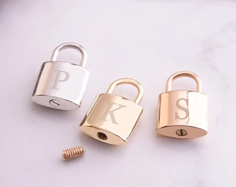 14K 18K Solid Gold Custom Padlock Urn Necklace, Tiny Personlized Memorial Jewelry, Gold Keepsake Pendant,  Cremation Padlock Ash Holder