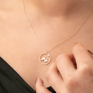 Gold Mountain Necklace Nature Jewelry 