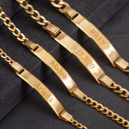 Baby ID Bracelet 14K Real Gold Adjustable Baby Medical ID Etsy