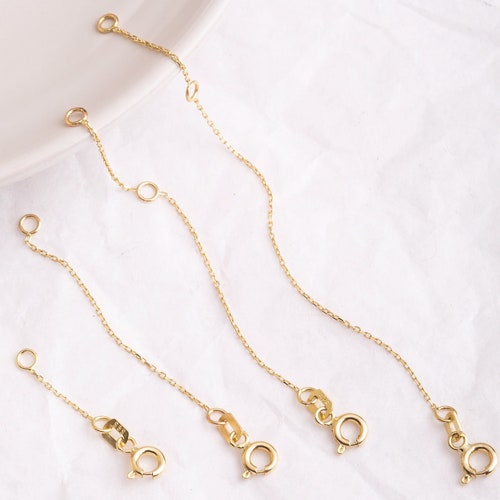 14k 18K Solid Gold Necklace or Bracelet Extender Chain Etsy