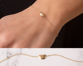 14k 18k Gold Little Bean Bracelet Gold 
