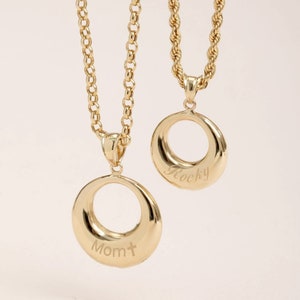 14K Real Solid Gold Circle Open Tear Drop Cremation Urn Necklace, Cremation Necklace For Human or Pet Ashes, Memorial Keepsake Pendant