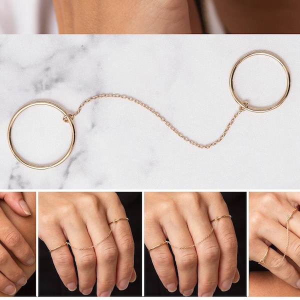 Double Finger Ring Etsy