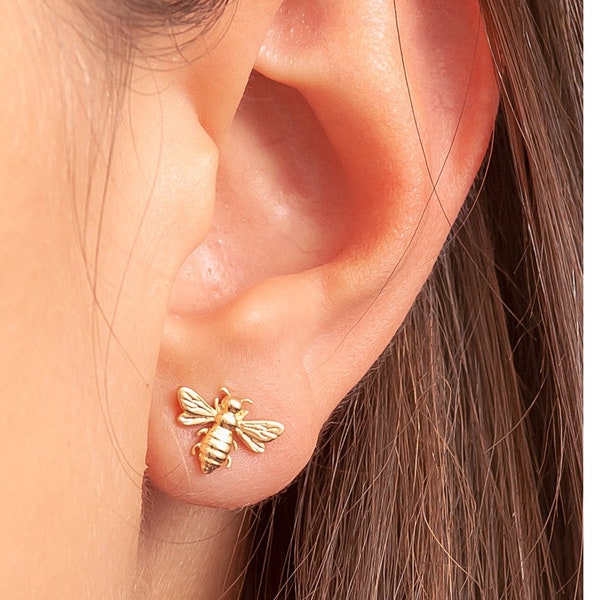 Bee Stud Earrings Etsy