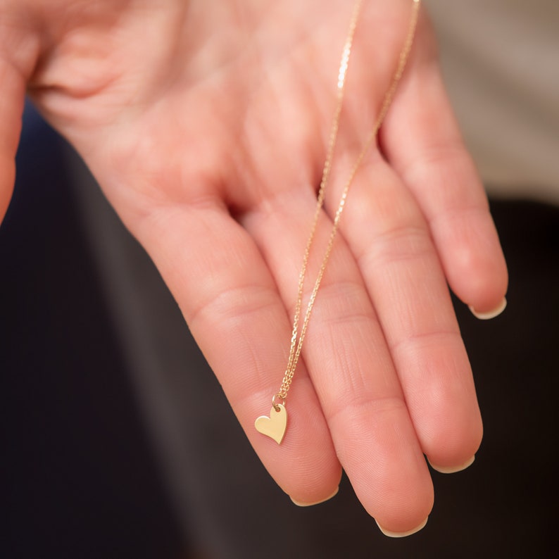 14k Solid Gold Mother Daughter Necklace Set Custom Engrave Etsy