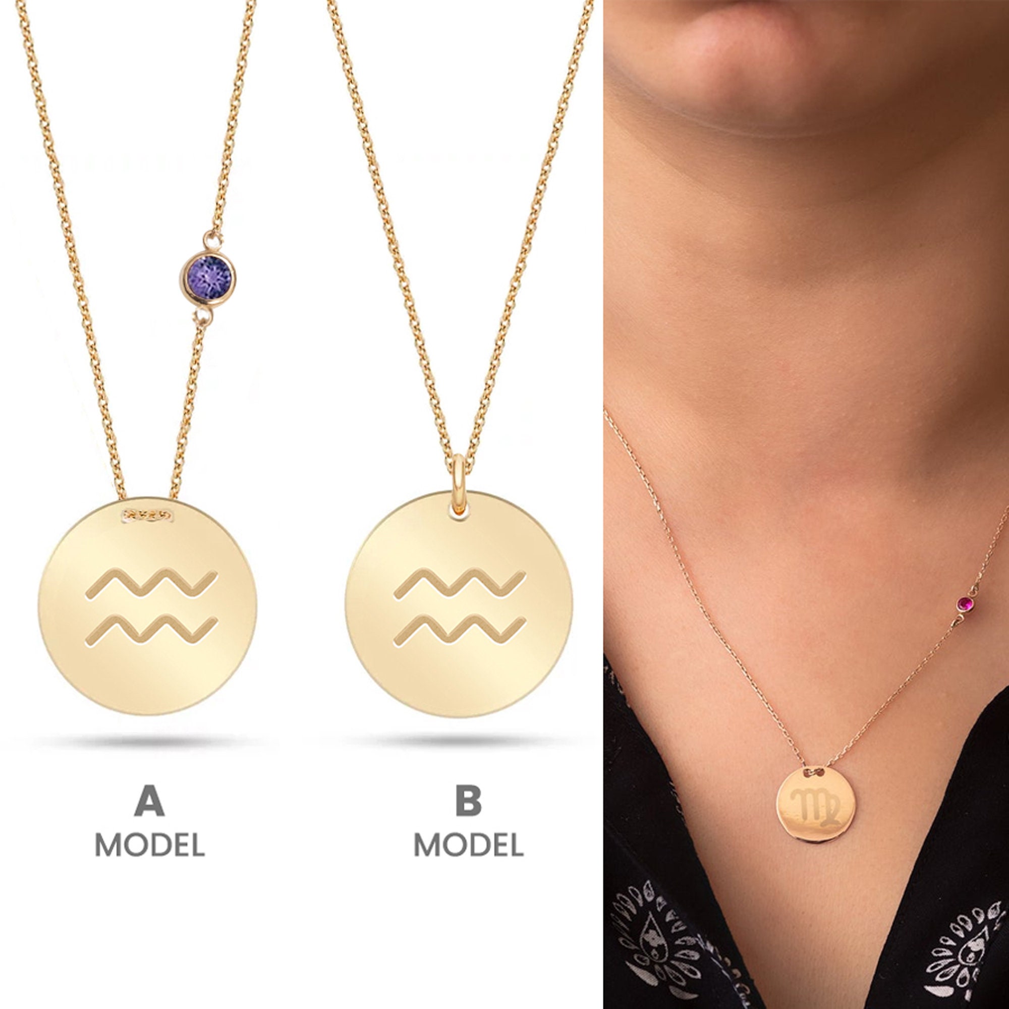 Twelve 12 Constellation Pendant Nightlight Fashionable Handmade Cortex  Necklace Name Lovers Lucky Necklace Meaning Aquarius | Catch.com.au