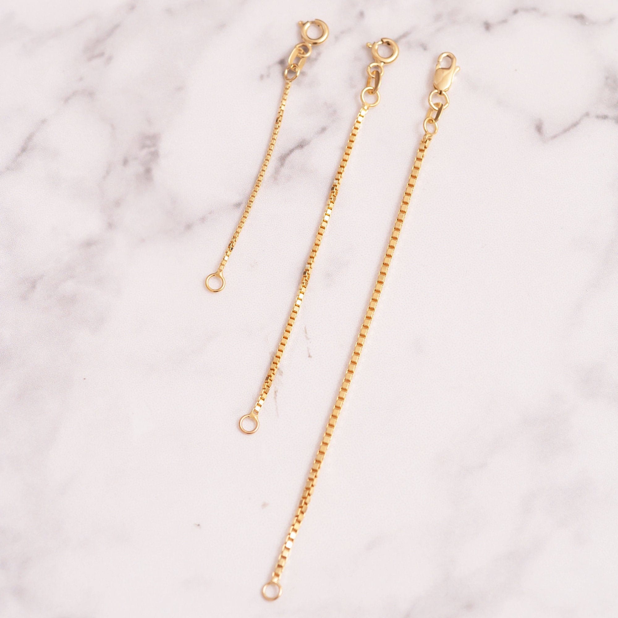 14k Gold Box Chain Extender Real Gold 