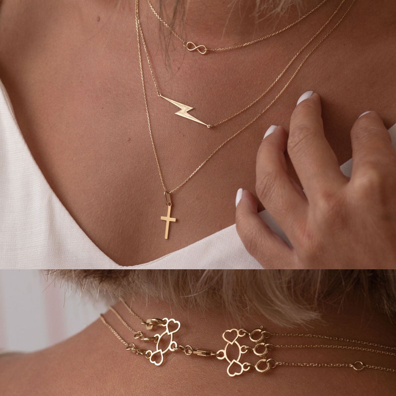 14k 18k Solid Gold 3 Strand Necklace Separator Clasp Multiple Etsy