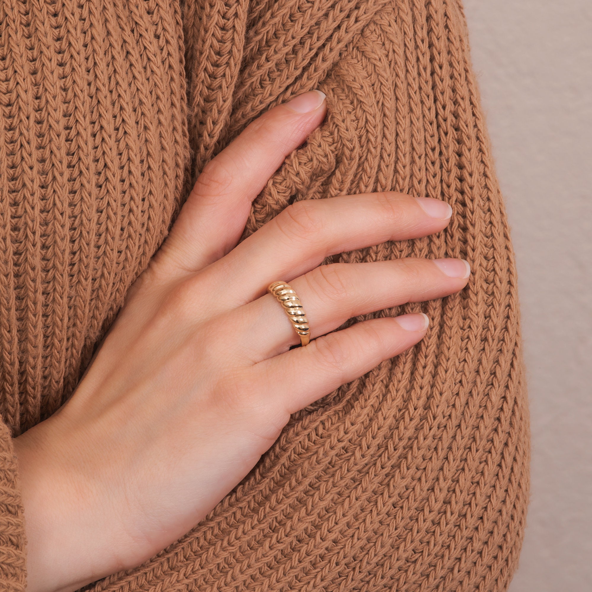 Bold Chain Mejuri Gold Chain Ring Croissant Dome Ring In 14K 18K