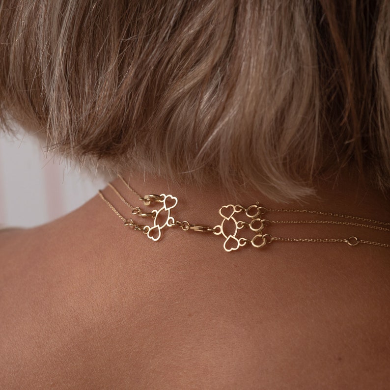 3 Strand Necklace Separator Clasp 14k 18k Solid Gold Multiple Etsy