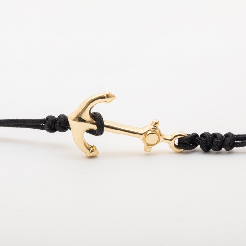 14k Real Gold Anchor Bracelet Unisex Nautical Jewelry String Cord 14k-real-gold-anchor-bracelet-unisex-nautical-jewelry-string-cord