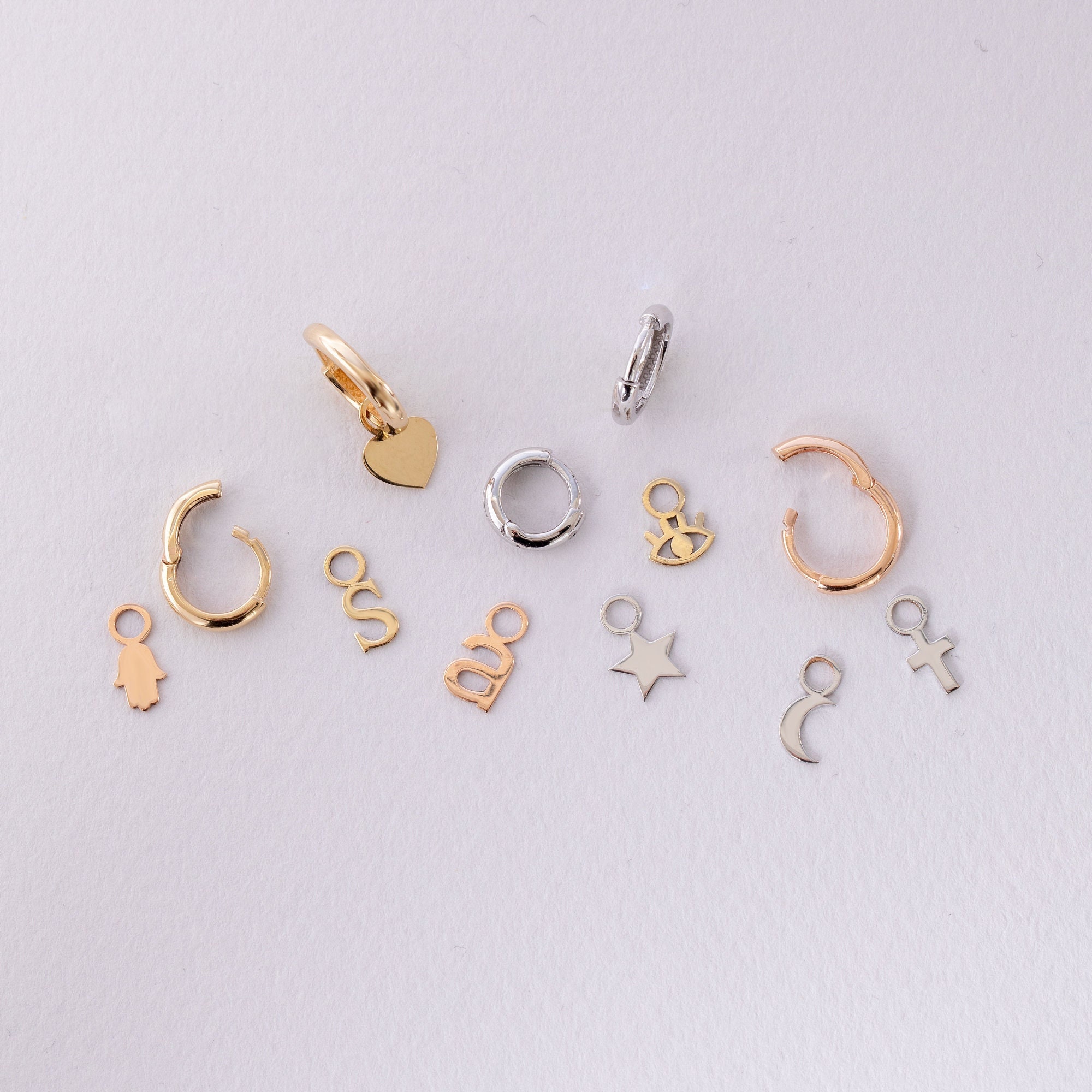 14K 18K Solid Gold Small Tiny Charms for Hoop Earrings, Dainty Everyday  Gold Figures for Earrings, Custom Handmade Charms, Cute Gift for Her -   Israel