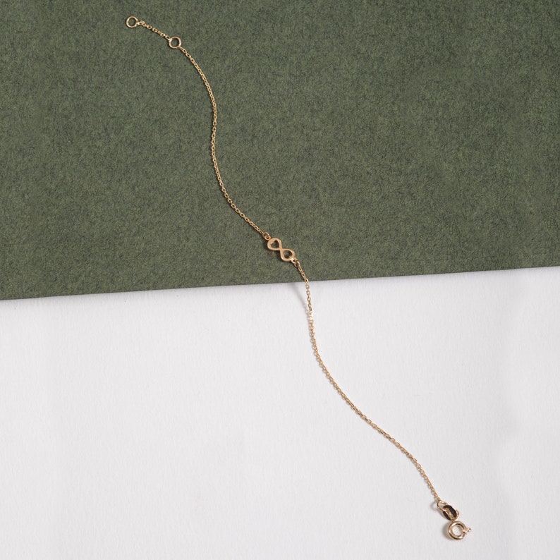 Gift For Mom Tiny 14k 18k Solid Gold Infinity Bracelet Endless Love Bracelet Gift For Her Dainty Heart Infinity Charm Gold Bracelet