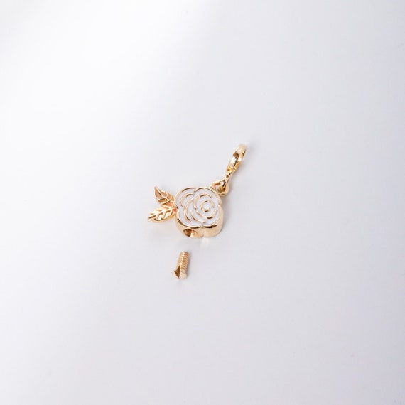 14k 18k Gold Cremation Custom Urn Rose Pendant Memorial Nature Lover Enamel Pendant Blooming Rose Pendant Flower Ashes Pendant for Her Etsy