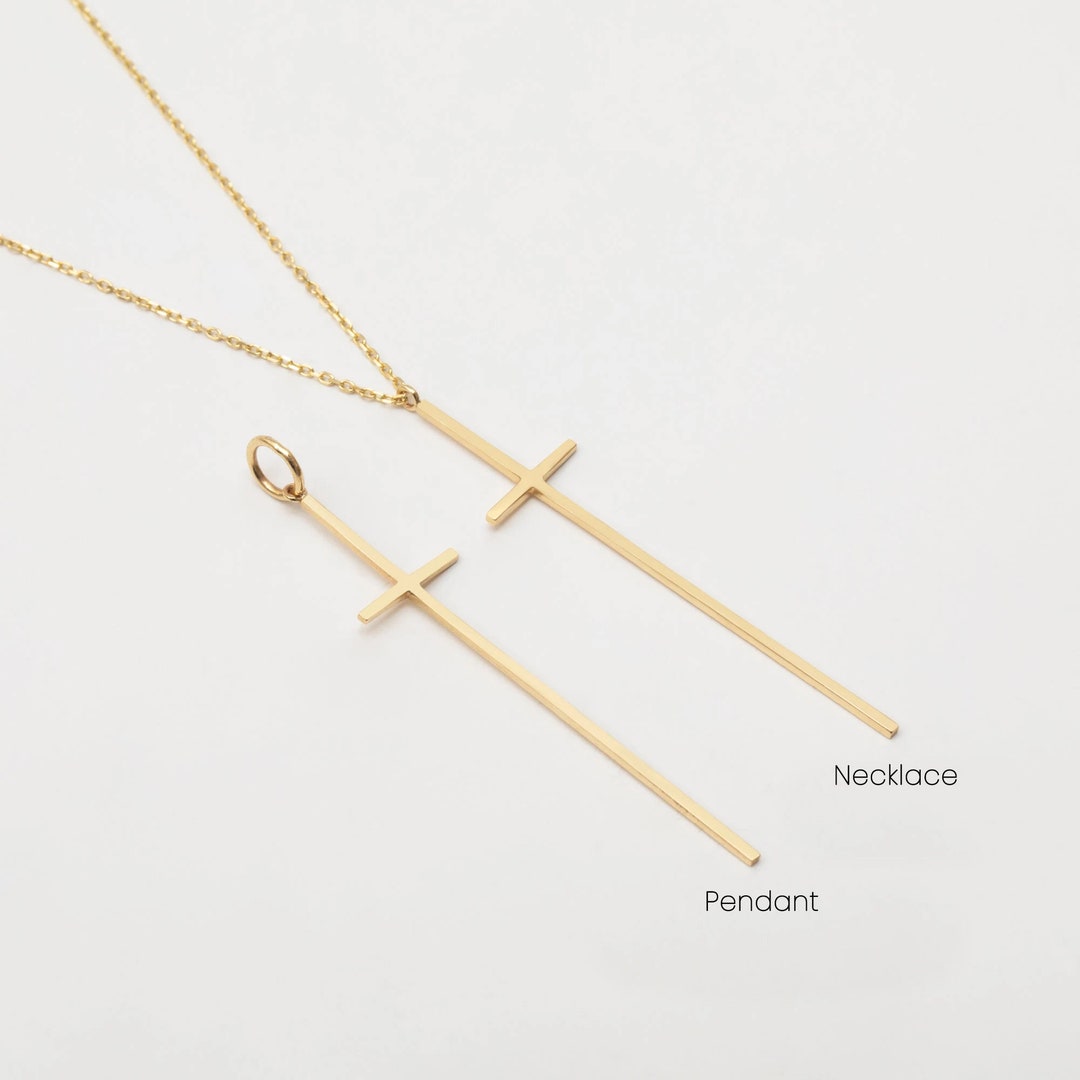 Minimal Star Cross Pendant Necklace main image 0