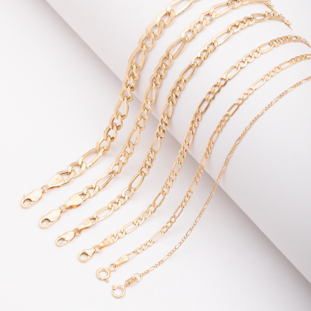 Catenina Oro Uomo Collana A Catena Figaro In Oro Massiccio 10k, Lunghezza 16"-24" Pollici, Larghezza 2,6 Mm-8,0 Mm, Vero Oro 10k - Italia Collana Donna Oro 18k Vero - Foto 13