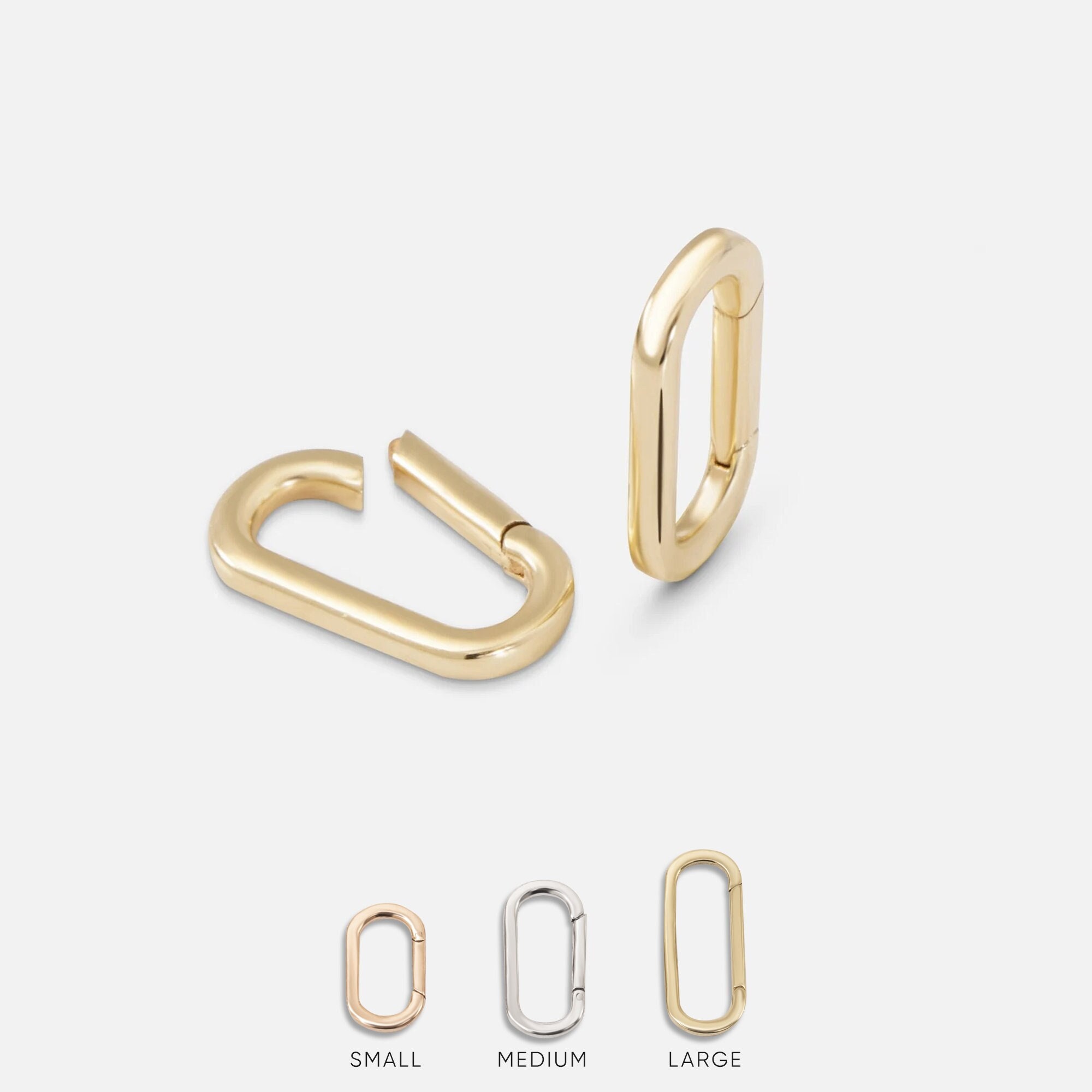 Oval Charm Clasp Push Lock Hinged Bail Chain Connectors Paperclip Clip –  iAmore Mio