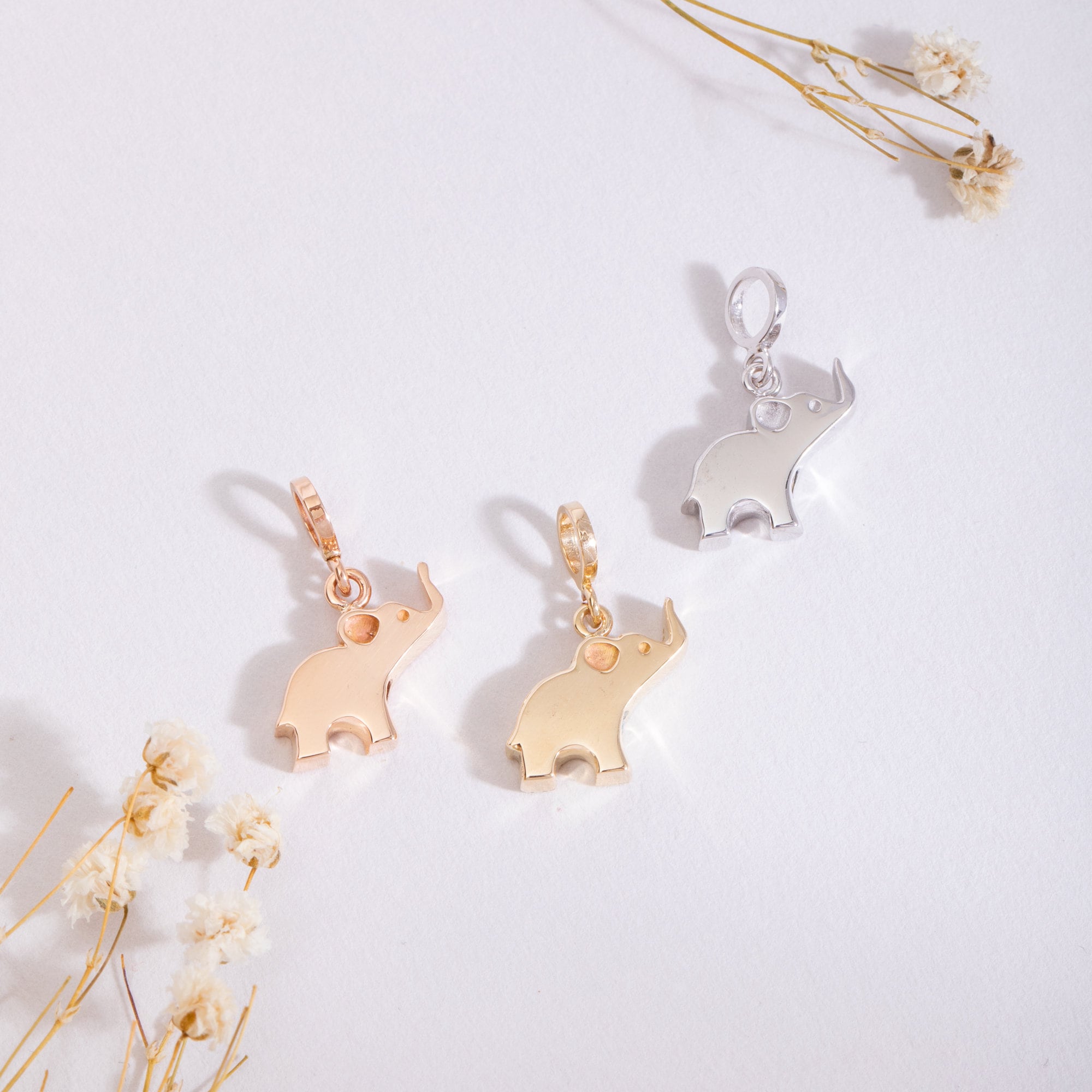 14k 18k Solid Gold Elephant Urn Pendant, Custom Engravable Cremation ...