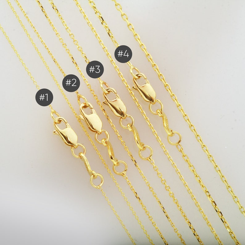 14k Solid Cable Chain Real Gold Cable Chain Spring Ring Etsy