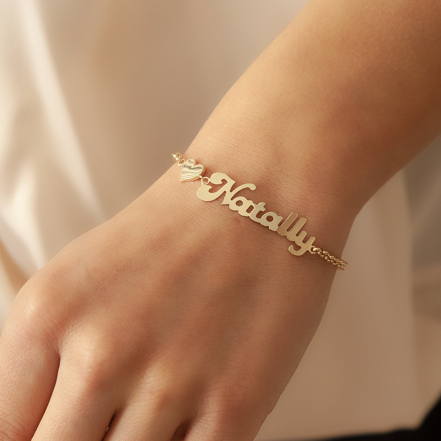 Name bracelets outlet real gold