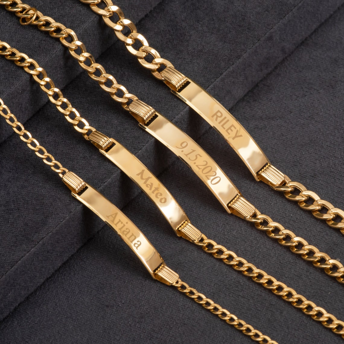 14K Real Gold Baby ID Bracelet Personalize Baby Girl Boy Etsy