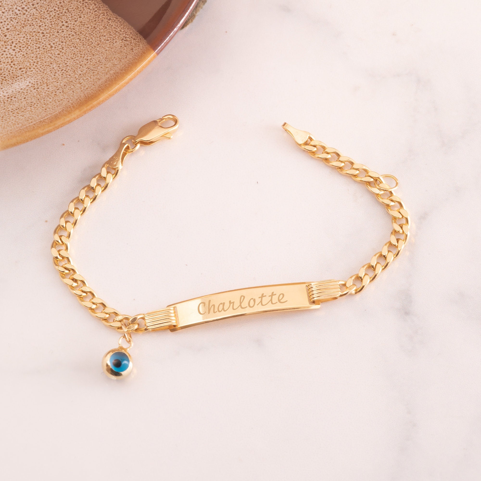 14k Gold Evil Eye Necklace  By Charlotte – by charlotte