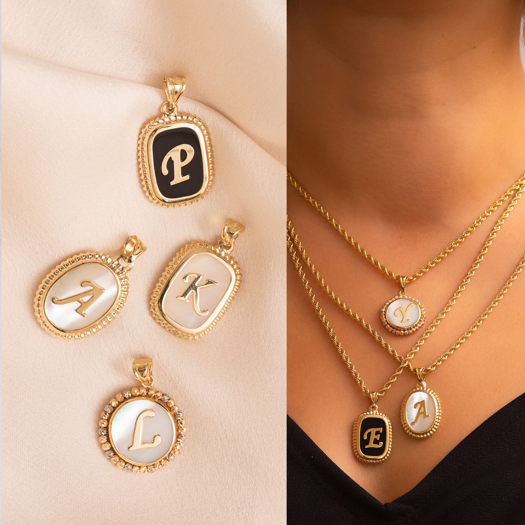 Initial medallion best sale necklace