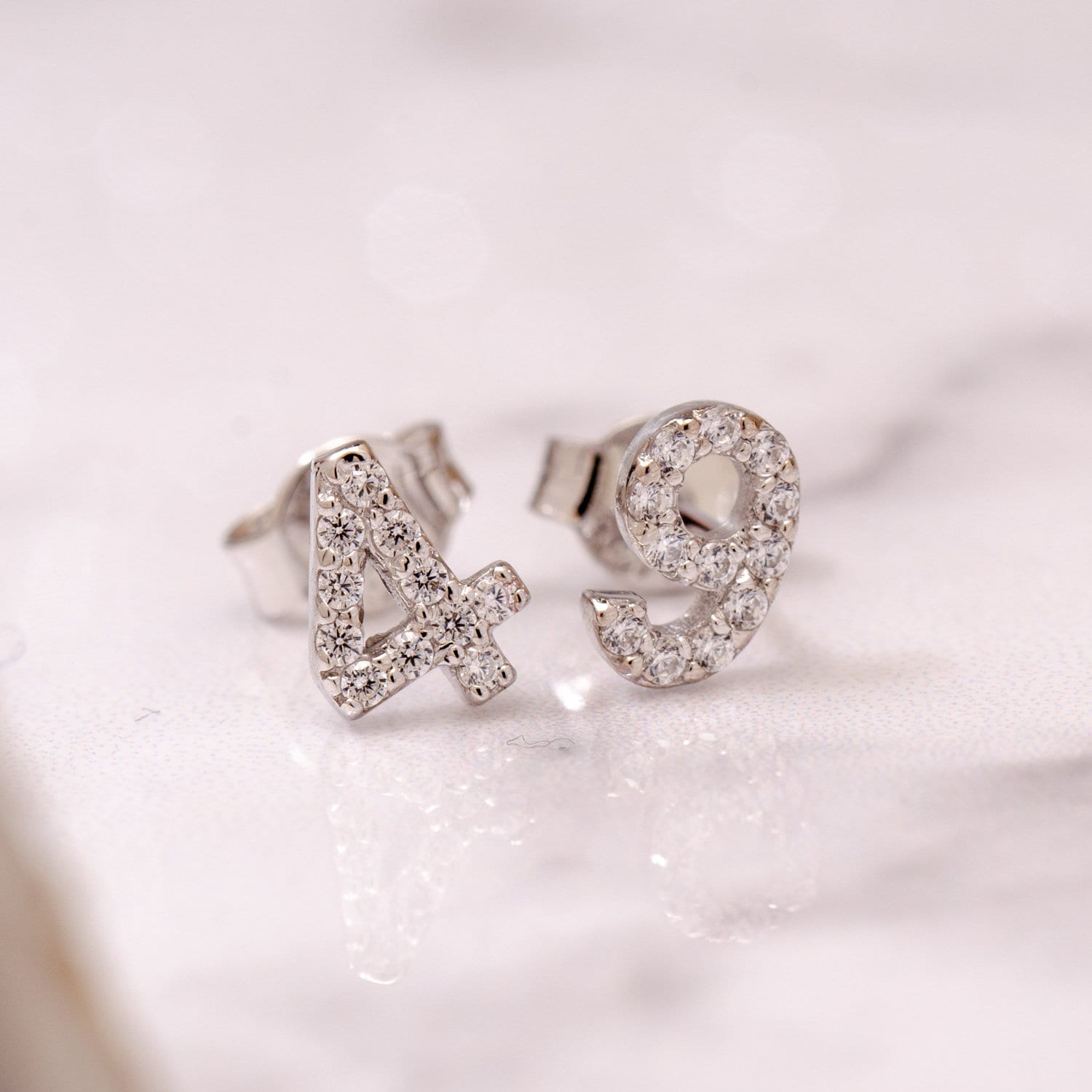 Custom number shop earrings