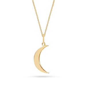 Halbmond Goldkette, Halbmond 14K 18K Solid Gold Halskette, Halbmond Halskette 14K Gold 18K Gold, Hochzeit Brautjungfer Geschenke.