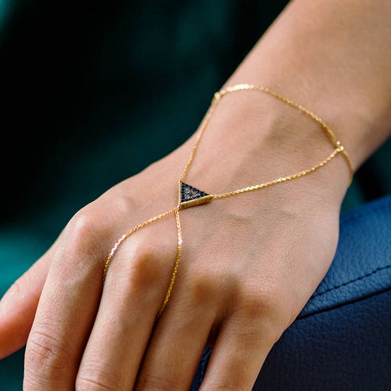 Buy Cz Marquise Hand Chain Bracelet 14K Gold Cz Slave Bracelet Lariat Link  Hand Chain Delicate Hand Chain W/ Ring Wedding Gift Online in India - Etsy