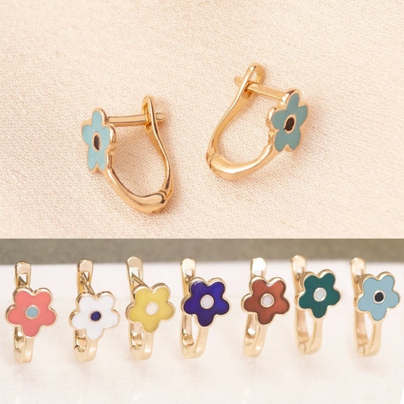 ORECCHINI DA BAMBINA IN ORO 9 KT CON PENDENTE CUORE