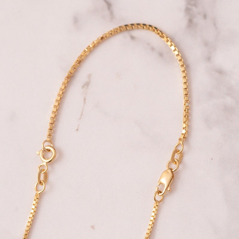 14k Gold Box Chain Extender Real Gold Necklace Bracelet Etsy