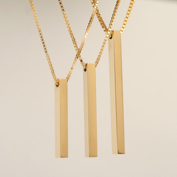 14k Solid Gold Box Chain Name Necklace 