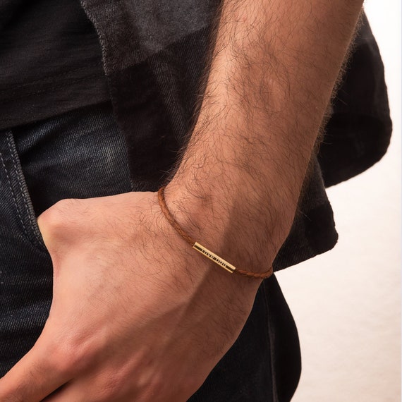 14K 18K Solid Gold Tube Braided Leather Bracelet, Custom Engrave Mens Bangle Cuff Jewelry Classic Gold Tube Bracelet Gift for Him, for Dad - Etsy 14K 18K Solid Gold Tube Braided Leather Bracelet, Custom Engrave Mens Bangle Cuff Jewelry Classic Gold Tube Bracelet Gift for Him, for Dad - Etsy