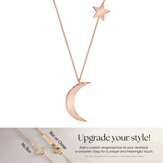 Y-style Crescent Moon Necklace with Cubic Zirconia Adjustable Length 14k White Gold Y-style Crescent Moon Necklace with Cubic Zirconia Adjustable Length 14k White Gold