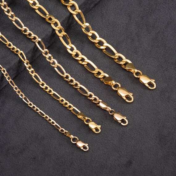 14k Real Gold Figaro Chain Bracelet 