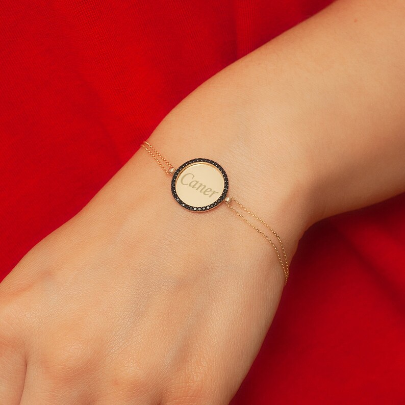 Circonia cúbica CZ Link Pulsera 14k Oro Blanco