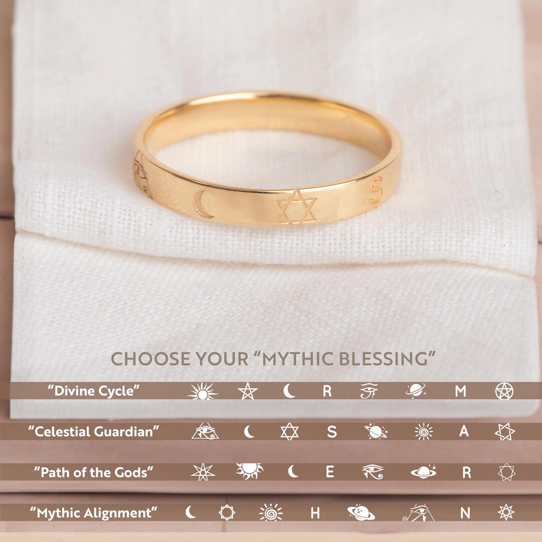 Mythic Celestial Ring, 14K 18K Gold Sun Chariot Band, Saturnβs Rings ...