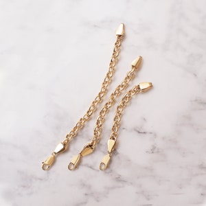 14k Gold Rolo Chain Extender, Real Yellow Gold Necklace Bracelet Extension Rolo Chain, Removable Real Gold Rolo Chain, Adjustable Extender