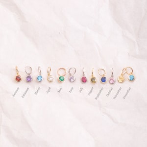 Gold Birthstone For All Months, Dainty Colorful Birthstone Charms 10K 14K 18K  Gold For Bracelet & Necklace, Handmade Jewelry, Gift For Her