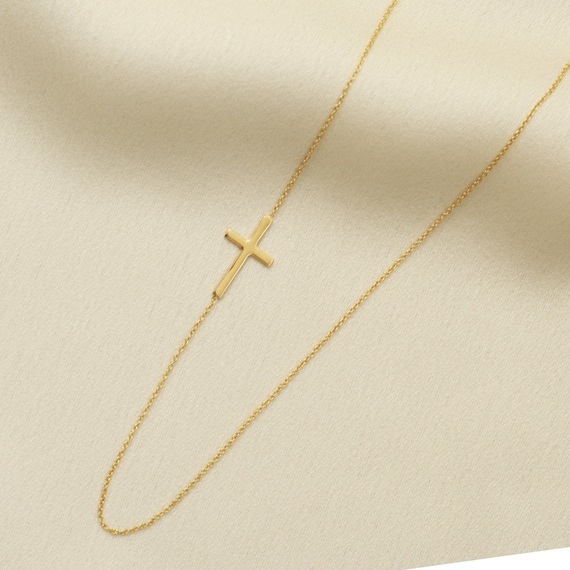 14K or 18K Solid Gold Handmade Sideways 