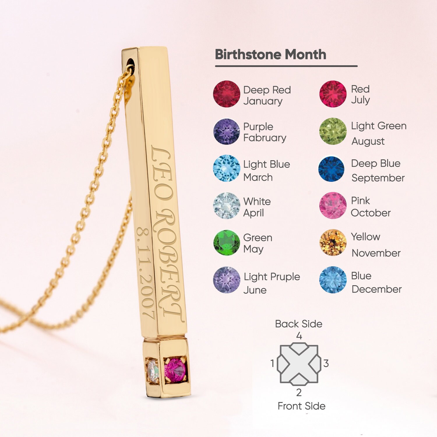 14K 18K Personalized 3d Gold Bar 