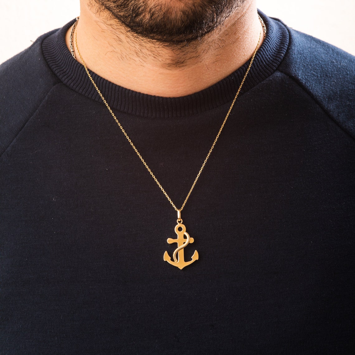 Nautical Real Gold Urn Pendant 14k 18k Solid Gold Anchor Ash Etsy