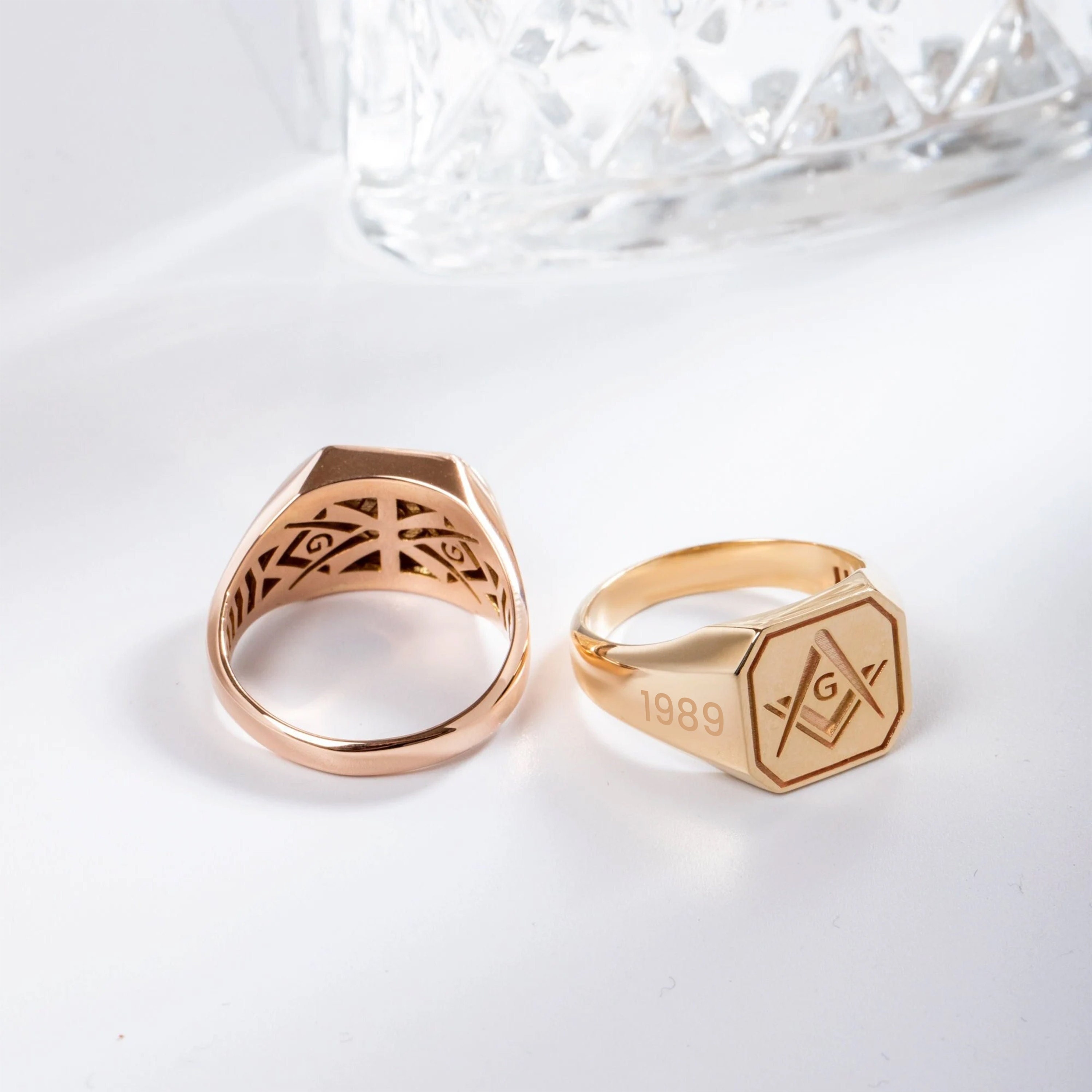 アクセサリー 30s vintage college ring 10k gold 14 Customizable Past Master Masonic Ring, Solid 10K 14K or 18K