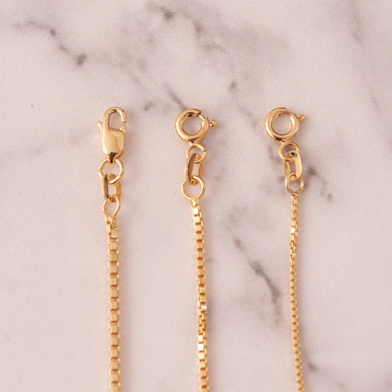 14k Gold Box Chain Extender Real Gold Necklace Bracelet Etsy