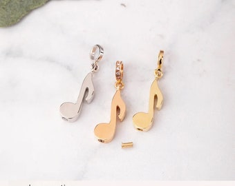 14K 18K Solid Gold Custom Music Note Urn Necklace, Memorial Musician Pendant, Musical Sign Cremation Jewelery, Keepsake Ash Holder Pendant