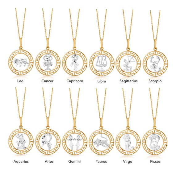 Real gold zodiac best sale necklace