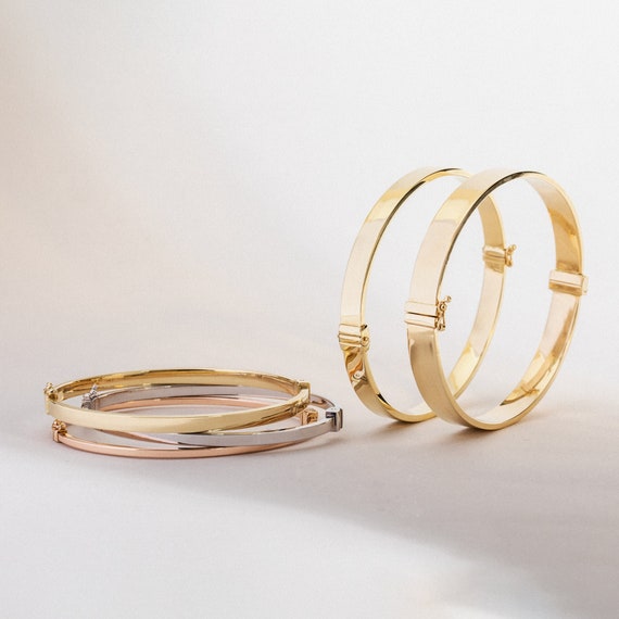 Solid gold deals bangle bracelets
