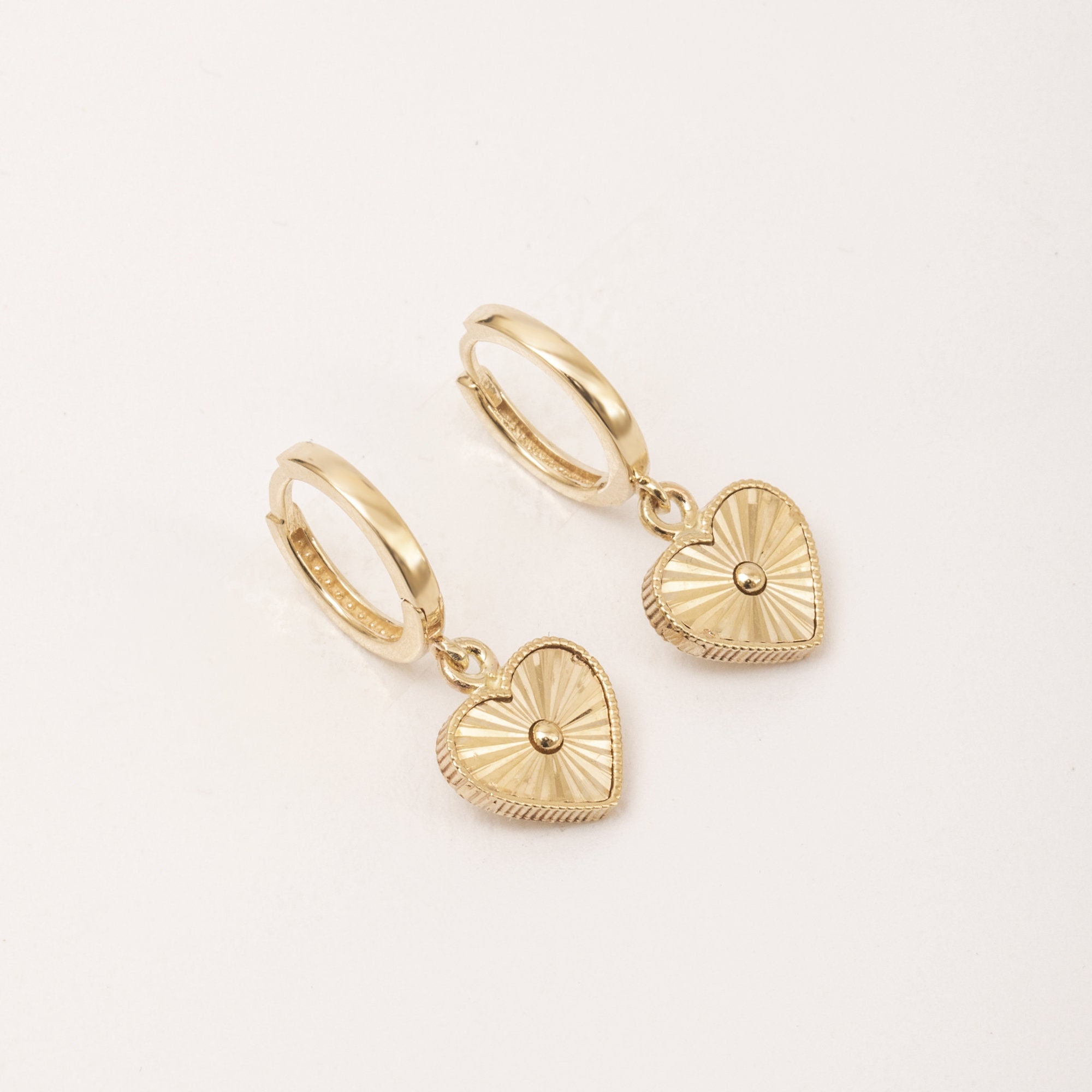 14k Solid Gold Huggie Hoop Ohrringe - 12 Mm Paar - Österreich
